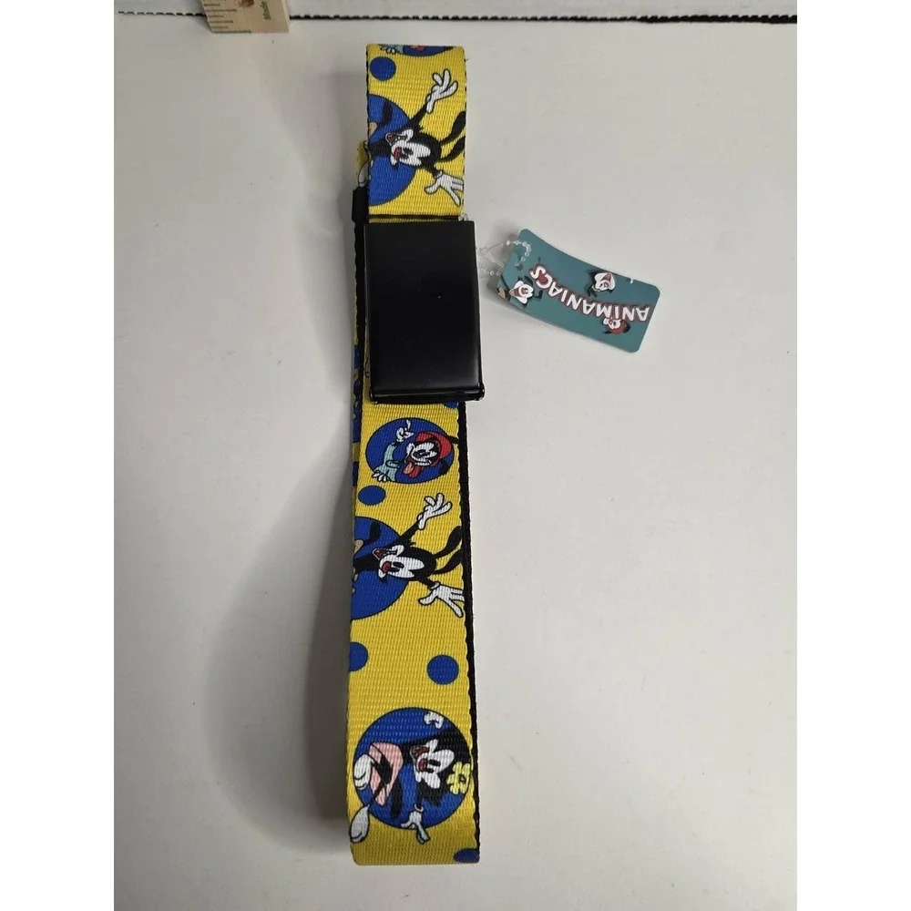 Adjustable Belt, Clamp Buckle, Cut-to-Fit, Animaniacs Yakko Wakko and Dot Poses